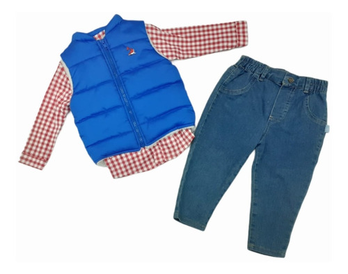 Conjunto Invierno Niño Bebé 3 Piezas  Miky 244004 #18 M Azul