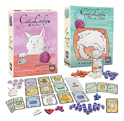 Paquete De Juego De Mesa Familiar Cat Lady Con Expansión Cat