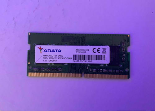 Imagem 1 de 2 de Memoria Ram 4gb Adata 2666mhz