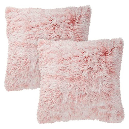 Fundas De Almohada De Piel Sintética Rosa Rubor, Decor...