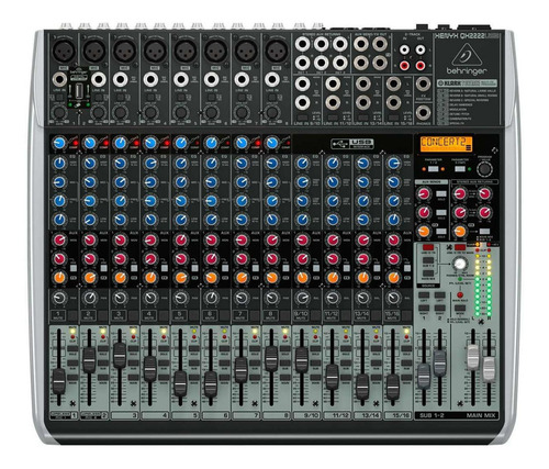 Mesa De Som Analógica 22 Canais Usb Qx2222usb Behringer