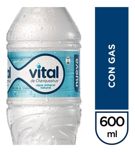 Agua Mineral Con Gas Pet Vital 600cc(1uni)super