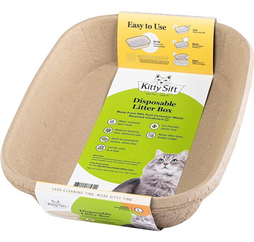 Kitty Tamizar (6-pack) Caja De Arena Desechable Para Gatos, 