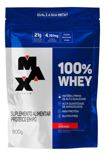 100% Whey Protein Refil 900g Max Titanium