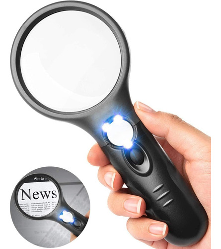 Lupa De Mano Con Luz Led, Lupa Con Luz Led Para Leer,