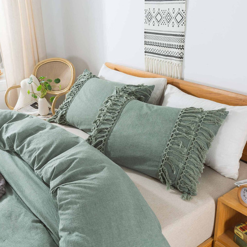 Juego De Ropa De Cama Completo Con Borlas Bohemias, Jue...