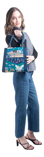 Bolsa Yaab Pineda Covalin Diseño Mi Ciudad Color Azul Acero