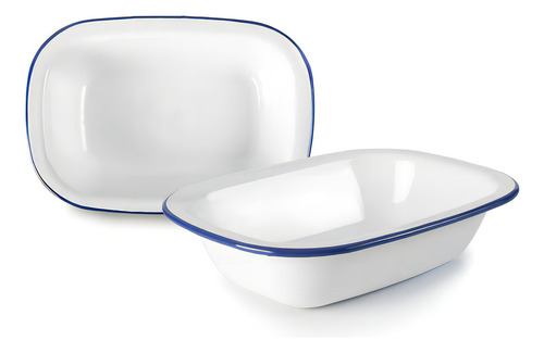 Fuente Rectangular Honda Peltre Blanco 17 Cm Marca Ibili