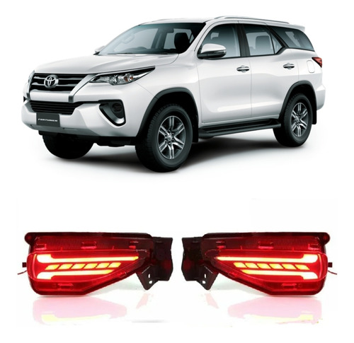 Luz Led Trasera Para Bomper Toyota Fortuner 3 Funciones/2par