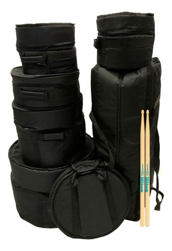 Kit Bag Para Bateria Com 7 Peças Extra Luxo 