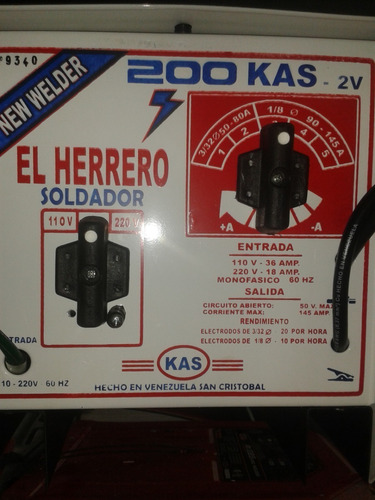 Maquina De Soldar El Herrero Mod-200 Kas 110v / 220v