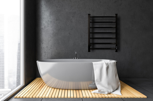 Toallero Electrico Radiador Cobre Qualiti Caro Bagno 67x51cm Color Negro