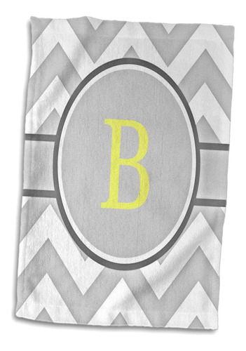 3d Toalla Chevron Gris Rosa Y Blanco Con Inicial B Del Monog