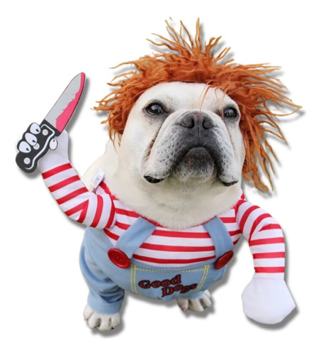 Disfraz Para Perro Gatos Chucky Halloween Mascotas 