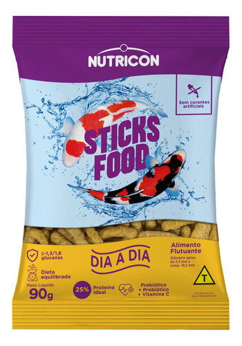 Ração Para Carpa Nutricon Sticks Food Dia A Dia 90g