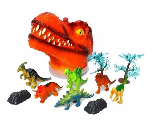 Cabeza Dinosaurio Frasco Con 10 Accesorios W2934/4 Srj