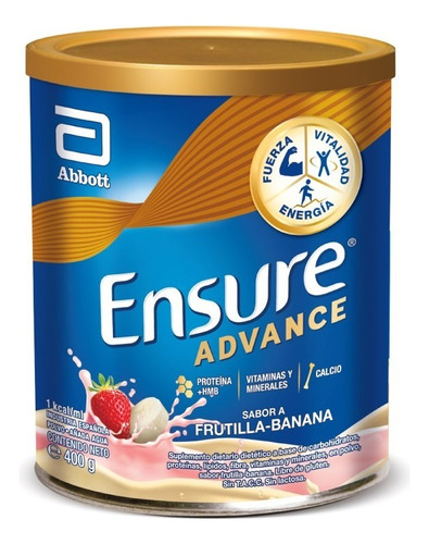 Ensure Advance Polvo - Lata - Frutilla/banana - Unidad 400 G