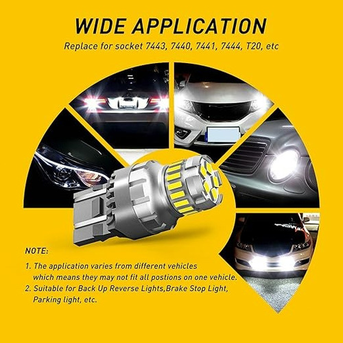 Par De Ampolleta Led T20 W21/5w Alto Brillo 1200 Lumenes