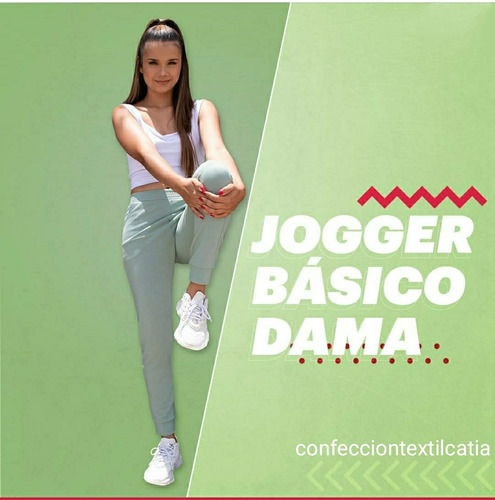 Jogger Para Damas Corte Básico Tela De Mono Algodón 