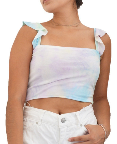 Crop Top Tiedye Con Vuelos