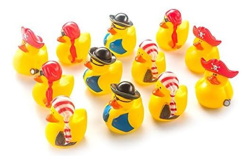 12 Piezas  Mini Patos Piratas De Goma Para Baby Shower  Su