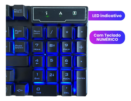 Teclado Gamer Semi Mecânico Led Rgb Abnt2 Usb Pc Ps4 Xbox