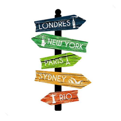 Placa Setas Cidades Do Mundo Trips Sonhos Viagem Tour 5232