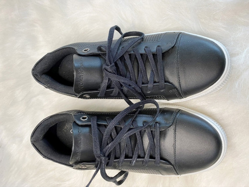Tênis Calvin Klein Feminino Original Em Couro Preto 37