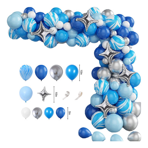 Guirnalda De Globos Aerostáticos Azules, Macarrón, Globo Aer