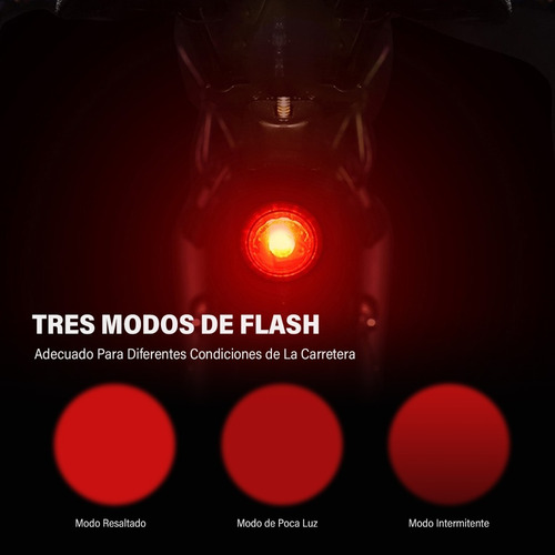 Imagen 6 de 7 de Luces Delanteras Y Traseras De Bicicleta A Prueba De Lluvia