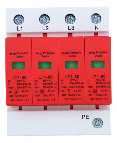 Pararrayos De Baja Tensión 4p Lt180 Protector Contra Sobrete