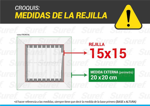 Rejilla De Ventilacion 15x15 Con Palanca - Dunkel Eco
