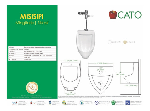 Mingitorio Misisipi Cato Wc Baño Migitorio Oferta Envio Msi Blanco
