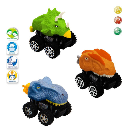 Set 6 Autos Dinosaurios Para Pintar Sorpresa Cumpleaños