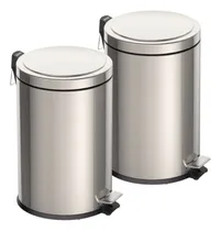 Comprar Set 2 Cestos Tacho Basura Residuos Acero 20 Lts Tramontina