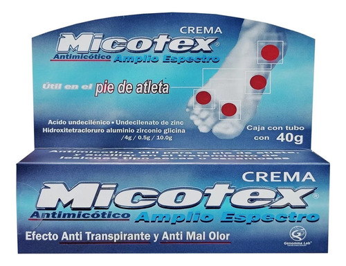 Micotex Crema Antimicótico Para Pie De Atleta 40gr