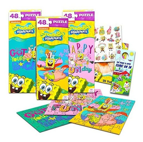 Spongebob Squarepants Rompecabezas Conjunto - 3 Pack 4x24v