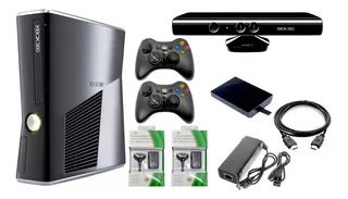 Xbox 360 Slim5.0+ Disco Duro 500gb 200j +2 Controles+ Kinect