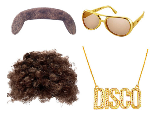 Juego De Pelucas De Discoteca, Kits De Pelucas Rockeras,