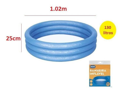 Piscina Banheira Inflável Infantil Azul 130 Litros Intex