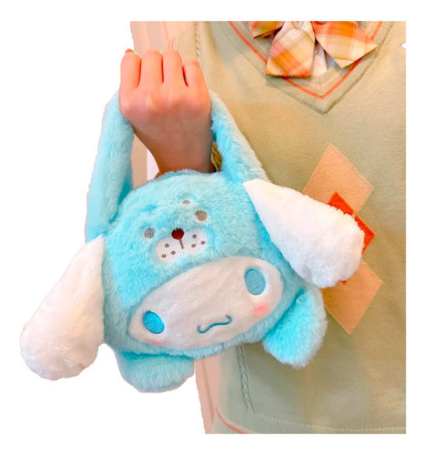 Cartera Bolso De Mano Peluche Cinnamoroll Capucha Osito 