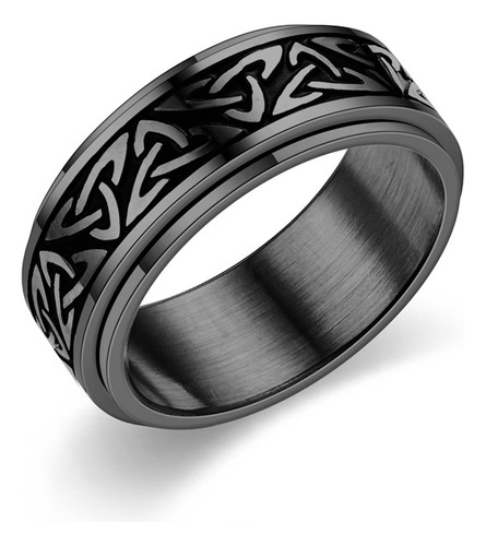 Anillo De Pareja De Acero Y Titanio Para Hombre Con Nudo De