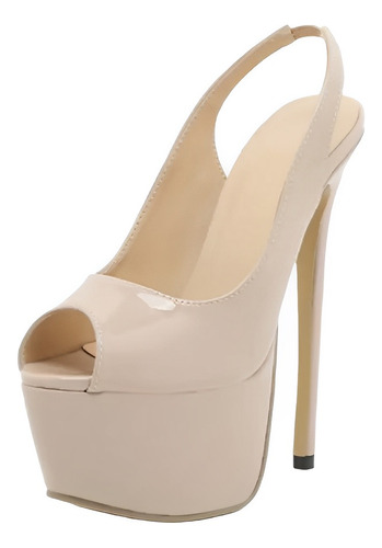 En Stock Abfa Shop Talla 40 Zapatos Abertura Taco Aguj Beige