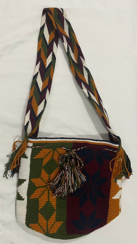 Mochila Wayuu Original Multicolor Bolso Artesania Colombiana