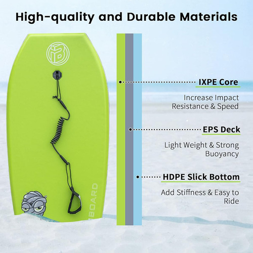 Bodyboard De 83 Cm Con Correa Para Muñeca Color Verde