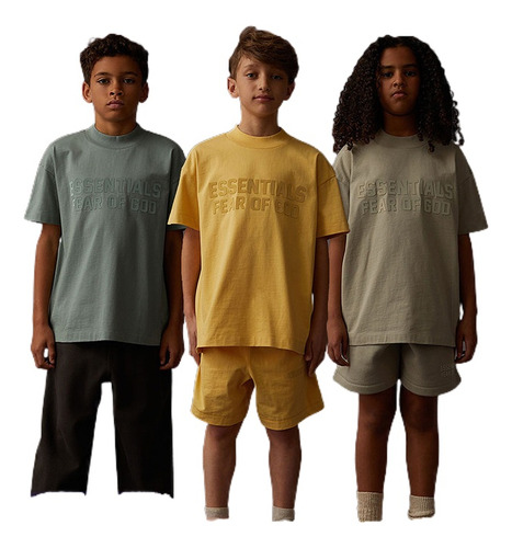 Essentials Fog Fear Of God Ropa Niños Mangas Cortas Verano