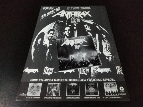 (pd103) Publicidad Anthrax * The Island Years * 1994