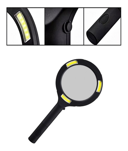 Imagen 7 de 10 de Lupa De Mano Con Aumento 3x Y Led 250 Lumen.