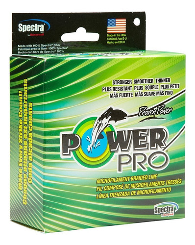 Multifilamento Power Pro 20 Lb 100 Yds. - Made In Usa Color Verde
