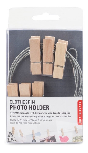 Imagen 1 de 4 de Cable Con Pinzas Madera
